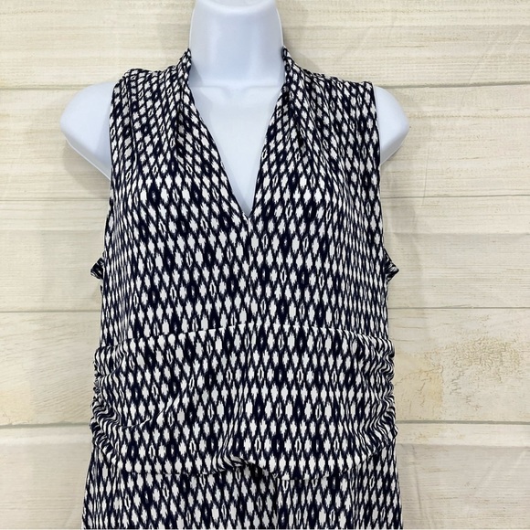 Vince Camuto Dress Blue White V Neck Sleeveless Maxi - Picture 2 of 16